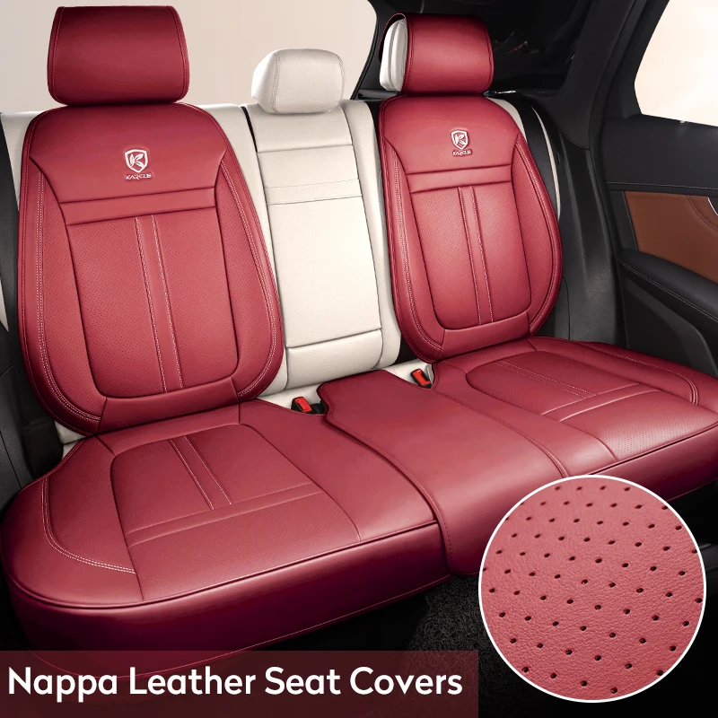 PU Leather Car Seat Covers Full Set 360&deg;Surrounded Adjustable Waterproof Front Back Seat Pad