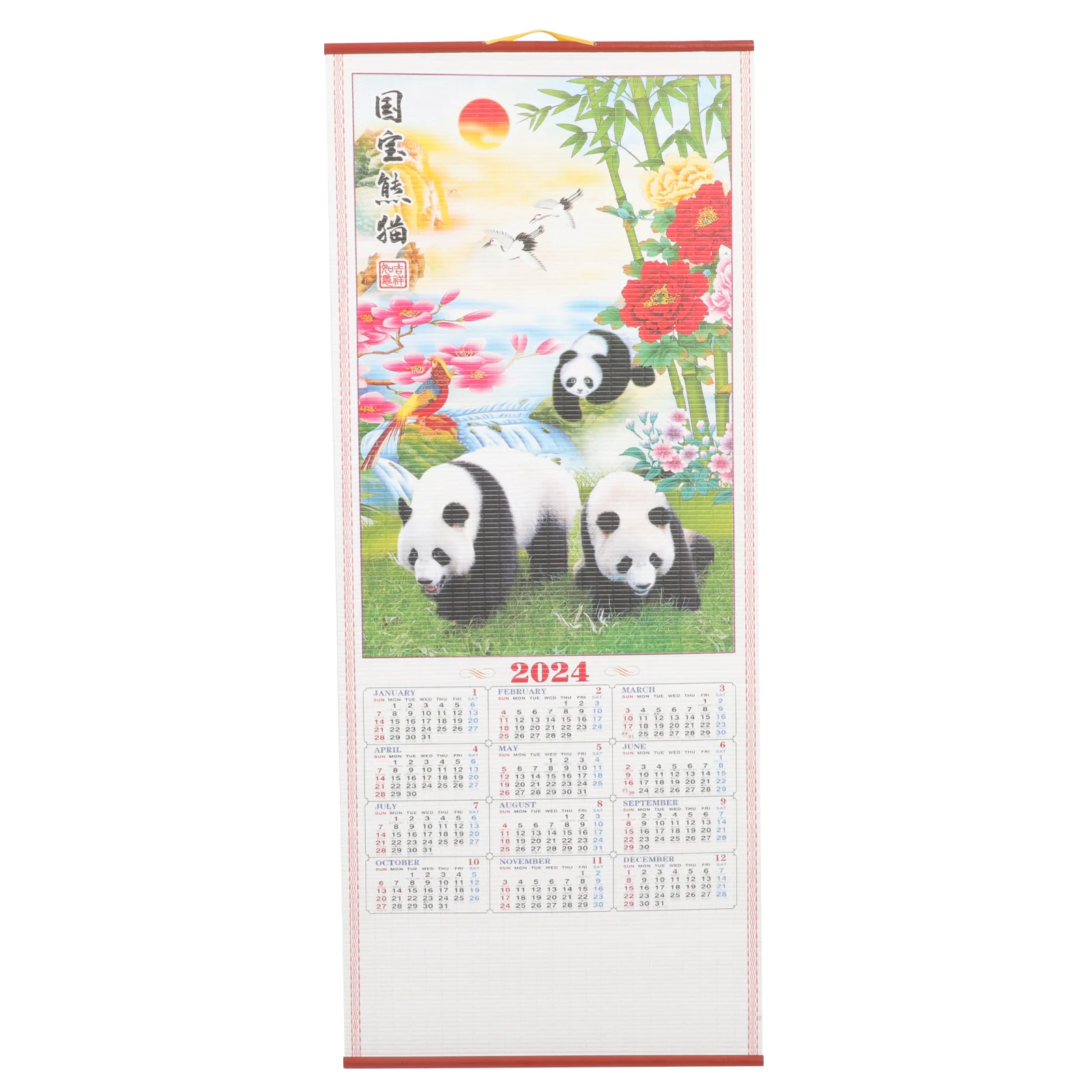 

Year of The Dragon Calendar Daily Monthly Family Wall Clear Printed Delicate Panda Home Accessory