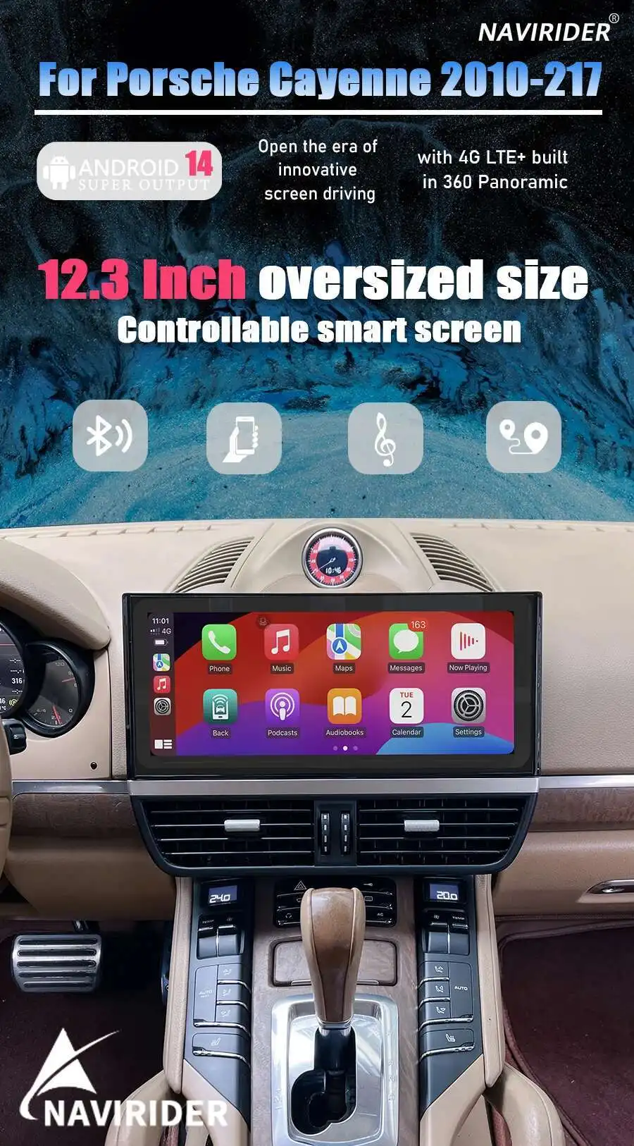12.3inch Android 13 Car Interior Upgrade Kits For Porsche Cayenne 2010-2017 Cent