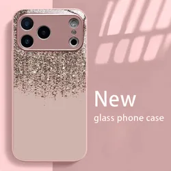 Minimalist Elegant Golden Dust Metallic Paint Glass Phone Case - iPhone 15 Plus (1)