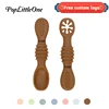 Customizable Logo Baby Food Spoon Silicone Meal Spoon Soup Rice Porridge Spoon Hollow Wave Point Design Training Grip BPA Free 1