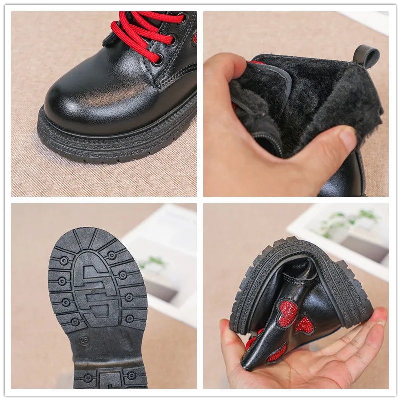 Girls Fleece Winter Snow Boots Non Slip Breathable