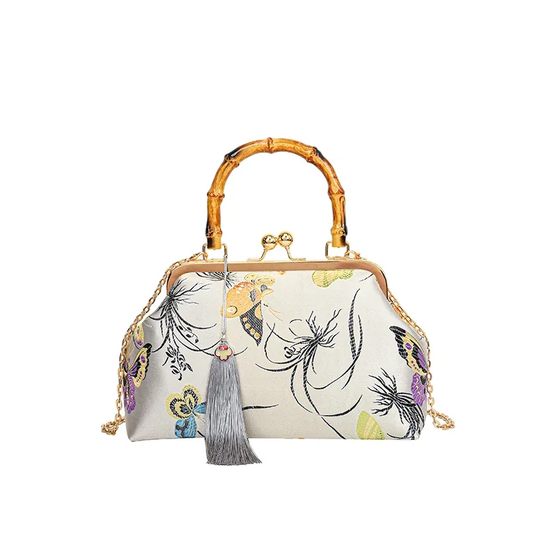 女性のための豪華な刺繍されたヴィンテージのイブニングバッグ,結婚式