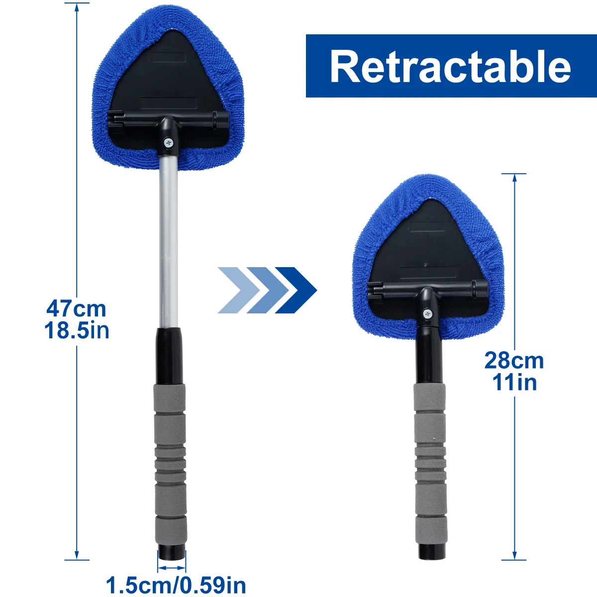 Limpador De Para-brisa Com Alça Extensível - 5 Almofadas De Microfibra