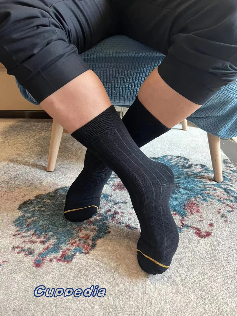 

Golden toe line men's formal wear medium length European and American cotton socks, business suit socks