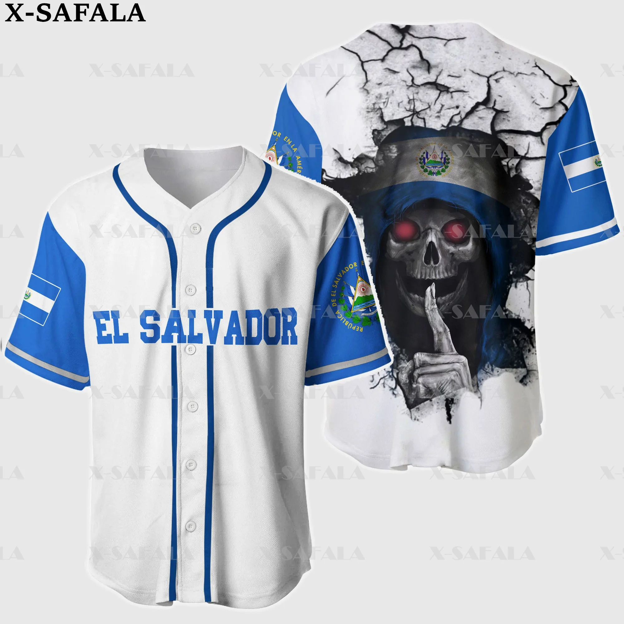 Custom Name Love EL SALVADOR Country Salvadorans 3D Printed Baseball Jersey Summer Shirt Men's Tops Tee Oversized Streetwear-1