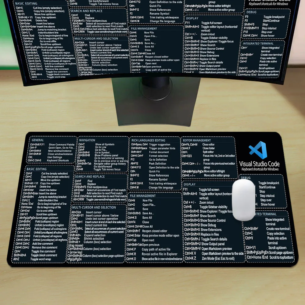 Alfombrilla de ratón VS Code Shortcuts, alfombrilla de escritorio ...
