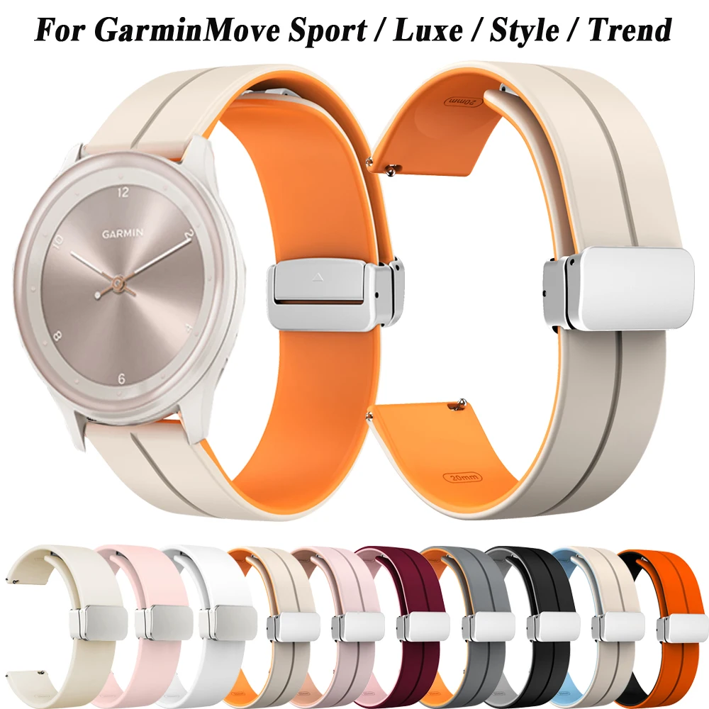 

For GarminMove Sport 20mm Wristband Strap For Garmin Venu 2 Plus SQ 2 Vivoactive 3 Bracelet Vivomove HR Trend Silicone Watchband