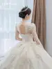 Customized Luxury Bedad Long Sleeve Winter Wedding Dress 2025 New V Neck Vestido De Noiva For Bride Gown Plus Size Floor Length 6