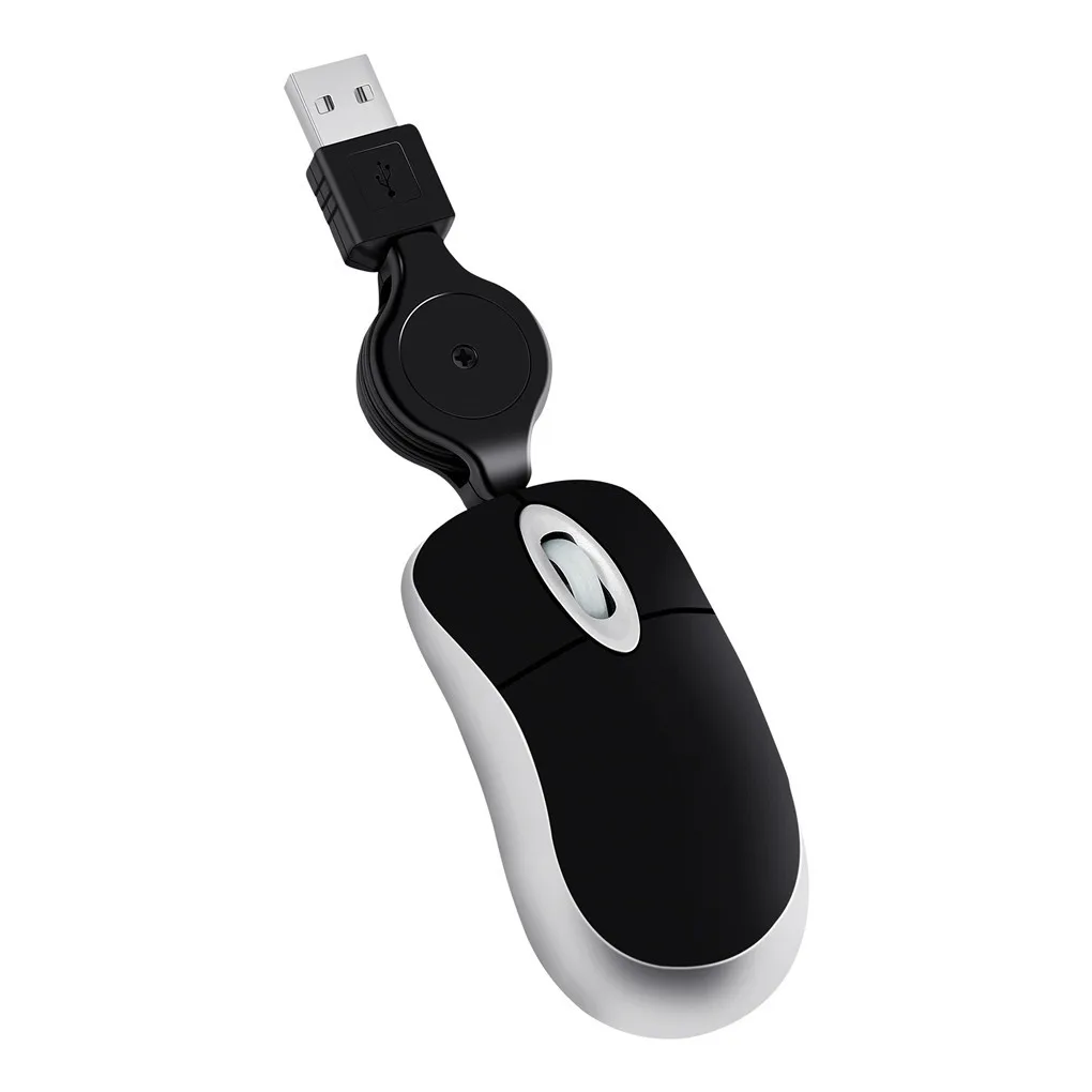 

New 2.4G Mini Wired Mouse Retractable USB Cable Ergonomic Home Office Computer PC Laptop Gaming Mice