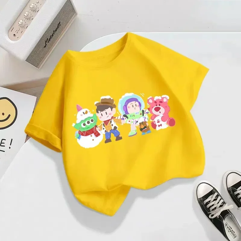 Girls' Toy Story Summer Sports T-Shirts Kids' Short Sleeved Clothing 3-14 Years Old Baby Boys' Casual Sportswear Outdoor 2