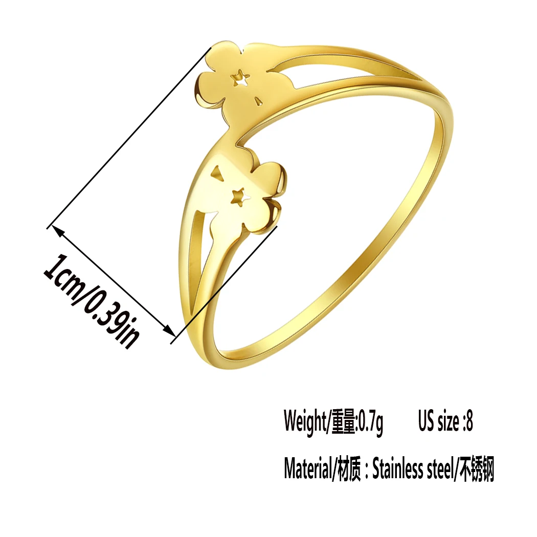 Anillo Geométrico de Flor y Hoja Vintage (Acero Inoxidable Dorado) Sba7fcbc950114ed1b884b8ff741c8eb5K