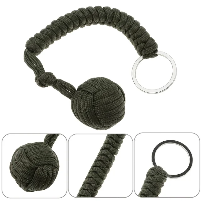 Paracord wrapped Key Chain with Self-Defense Steel Ball 3