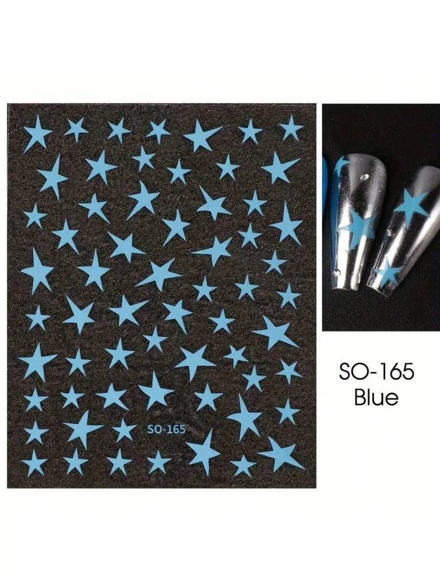 1/4 PCS 3D Metal Silver Golden Starburst  Nails Stickers Manicure French Nail Art Decoration Decal Y2K Nail Art Tips Nail Charm 3