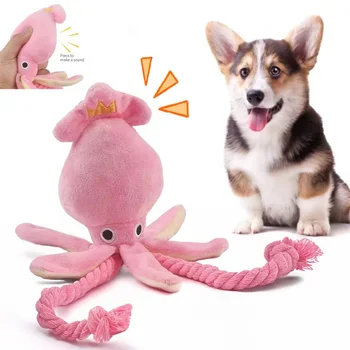 Octopus Plush Squeaky Pet Toy 1