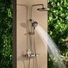 Grey Shower System Set Bathroom Rainfall Wall Mount Mixer Shower Faucet Full Set Modern Bathtub Shower Apartment Hotel 2