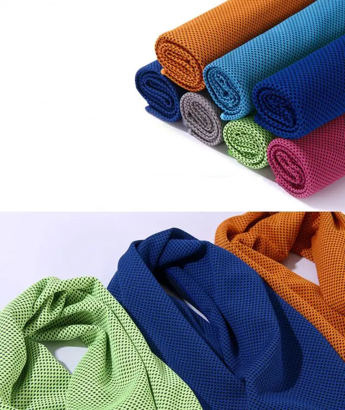 Ice Cold Towels Summer Cooling Sunstroke Sports Exercise Towels Cooler Running Quick Dry Soft Breathable Towel ni377