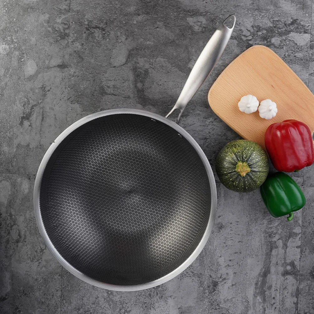 Frying Wok Pan Nonstick Stainless Steel Frying Pan Cast Iron Wok Iron Wok