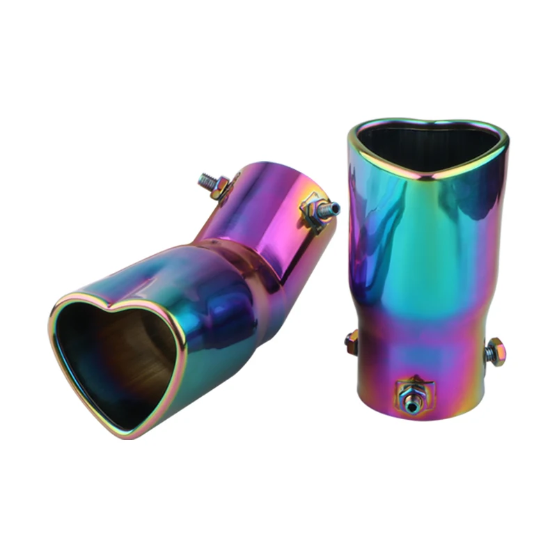 Heart Shape Style Car Accessories 2.5 Inch Stainless Steel Exhaust Tips Muffler Tail Pipe exhaust muffler tip exhaust pipe muffler exhaust trim pipe