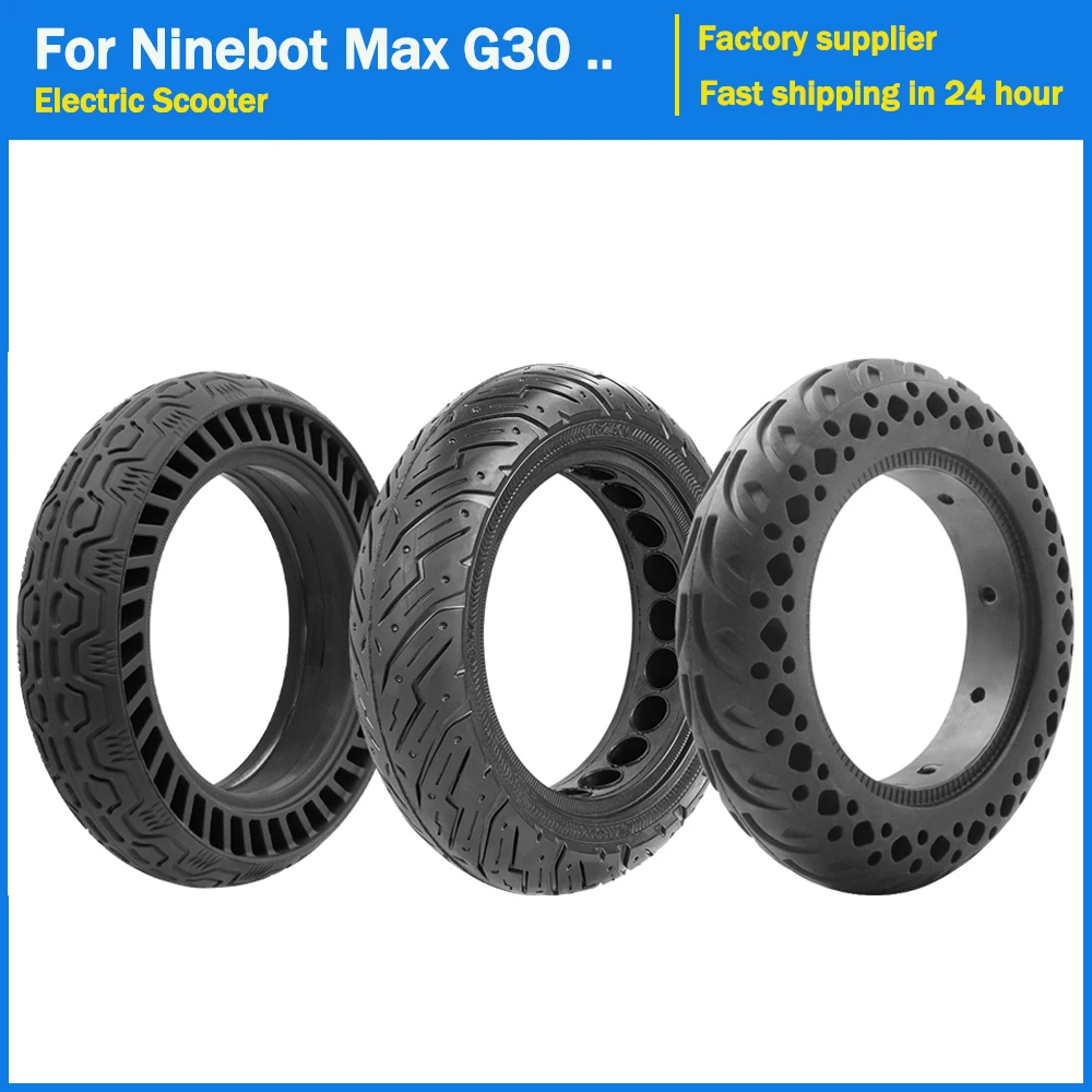 

10x2.5 Rubber Solid Tire for Ninebot Max G30 Electric Scooter Kickscooter 10 Inch Non Pneumatic Honeycomb Replacement Tyes