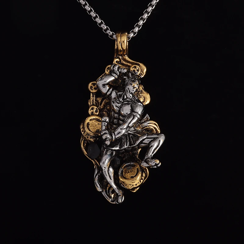 

Chinese Style Ancient Mythology Thunder God Pendant Necklace for Women Men Blessing Folk Traditional Accessories