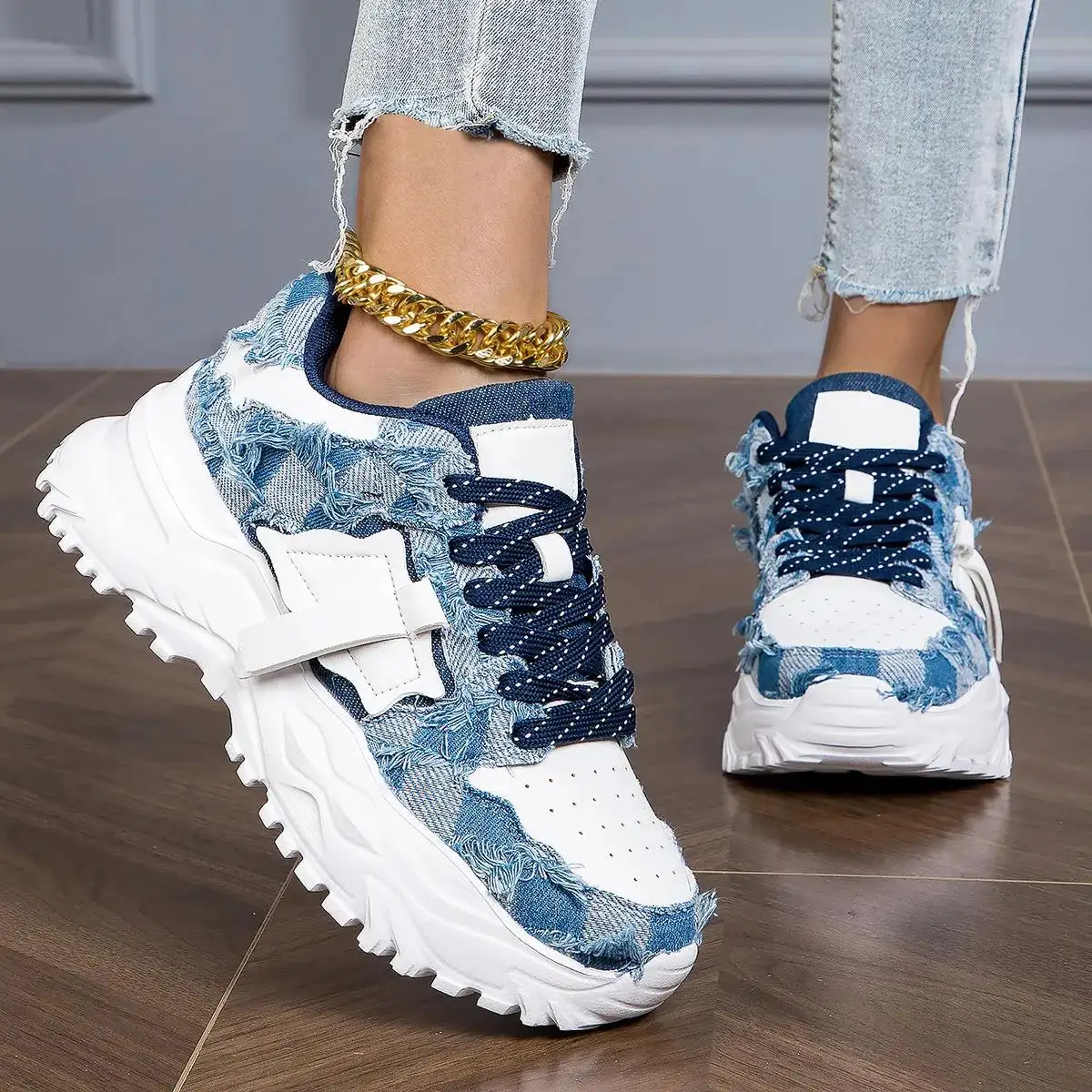 Snwakers 여성용 신발, 여성용 청바지, 레이디 신발