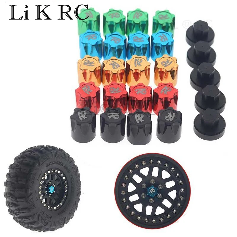 

4PCS Aluminium RC Car Wheel Rim Center Cap M4 Nut for 1/10 RC Crawler Traxxas TRX4 Axial SCX10 90046 D90 Tamiya MST