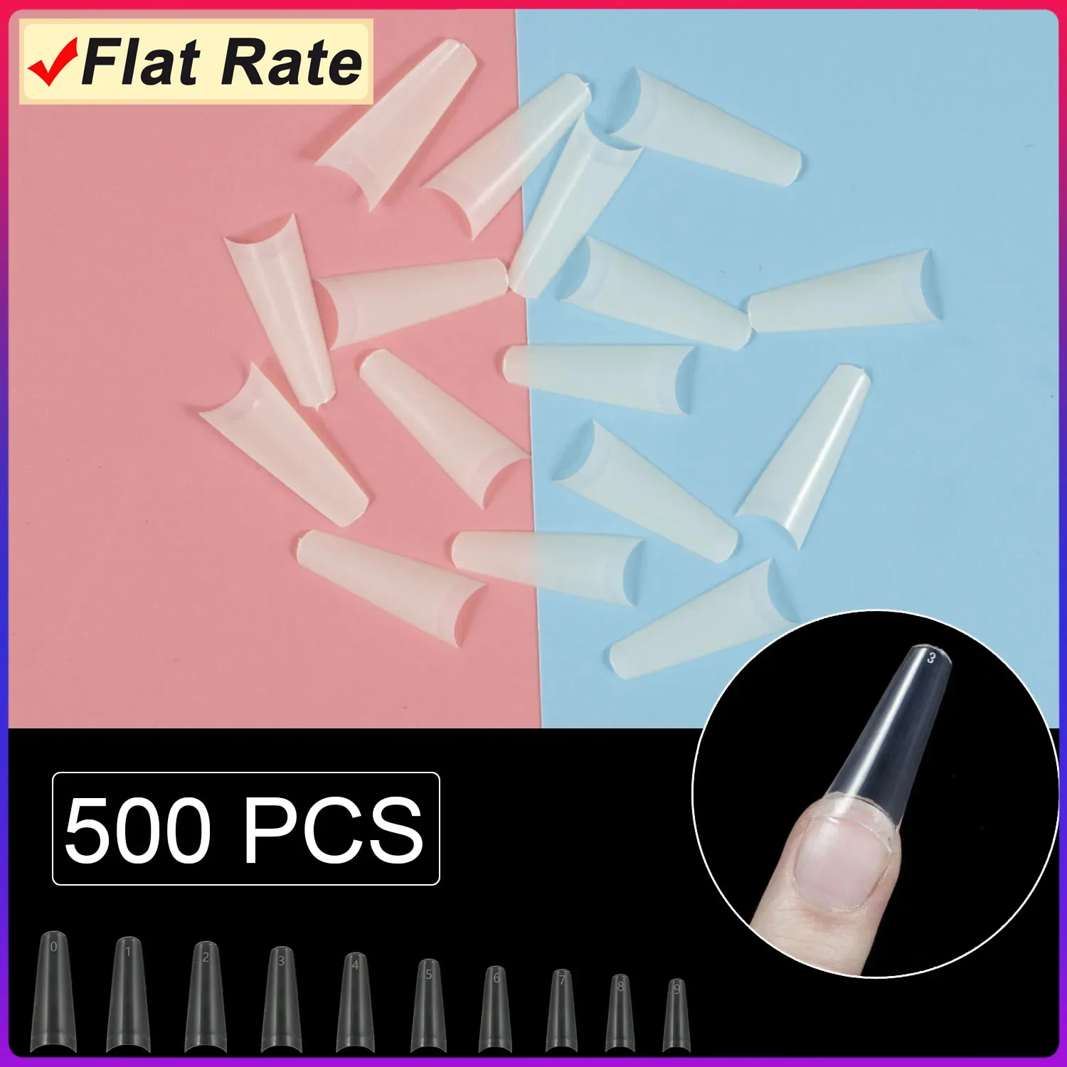 500 Pezzi Bara Ballerina Mezze Punte Per Unghie Finte Manicure Per Unghie Finte Nail Art Design 10 Dimensioni Unghie Acriliche M Unghie Finte