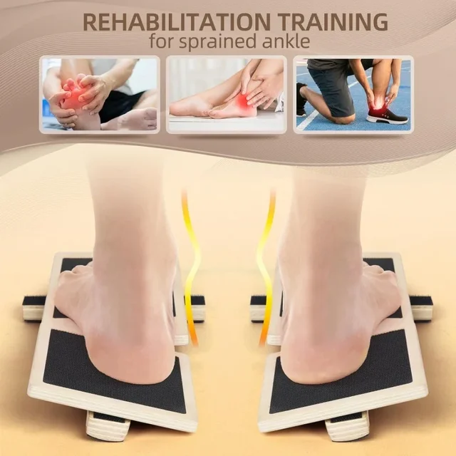 Single Foot Balance Board Ankle Strengthener Exerciser Sprained Non-slip Wood Wobble Board Physical Therapy Posture Corrector 3