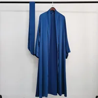 Muslim Lady Open Abaya Long Cardigans Spring Summer Islamic Ethnic Clothing Women Arabic Kimono Classical Kaftan Black S-XXL