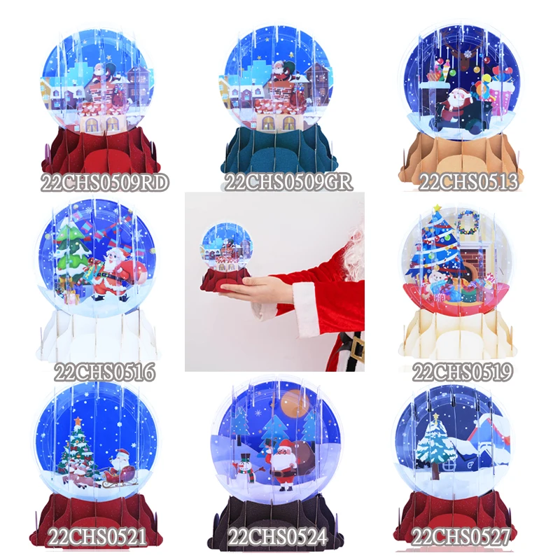 3D Snowdome Pop Up Christmas Card, Christmas Jesus Nativity, Crystal Snow Globe, Xmas Invitation, Gift, Religious