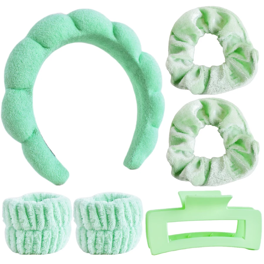 6 Stück wolkenförmige Schwamm-Haarbänder, feuchtigkeitsbeständige Armbänder, Haarspangen, Make-up-Pinsel, Gesichtsreinigung, geeignet für den täglichen Gebrauch – Detail 13