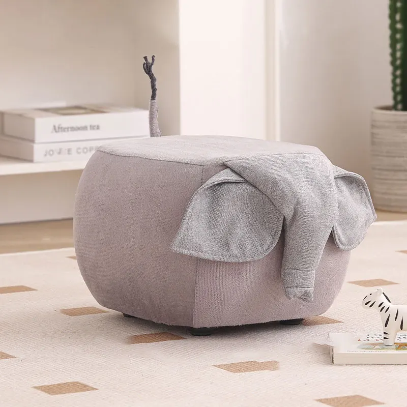 

Cute Cartoon Children's Small Stool Doorway Shoe Stool Household Small Stool Living Room Solid Wood Frame Animal Stool