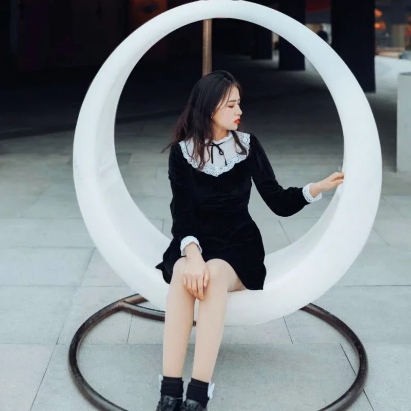 

Outdoor garden glow swing courtyard moon seesaw landscape decoration chair tour cloud stool