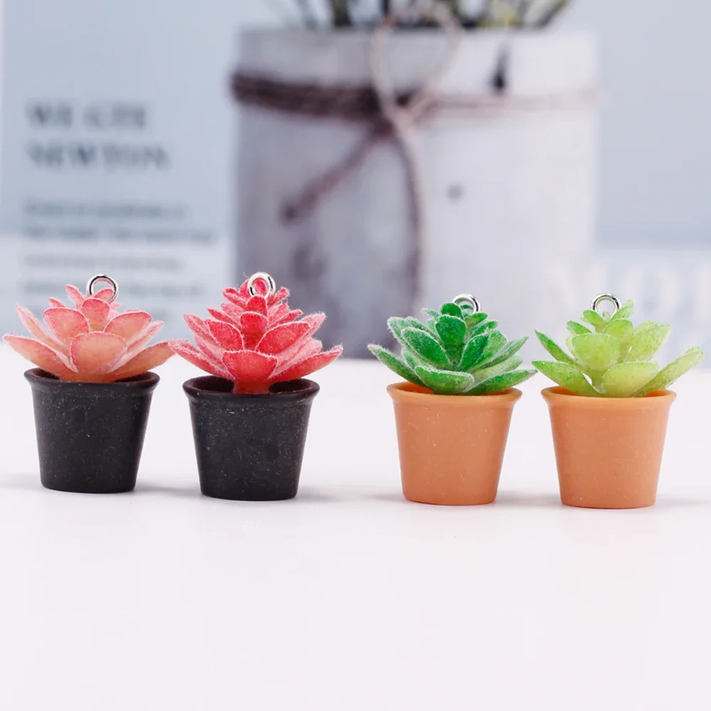 Set of 8 Miniature 3D Succulent Charms