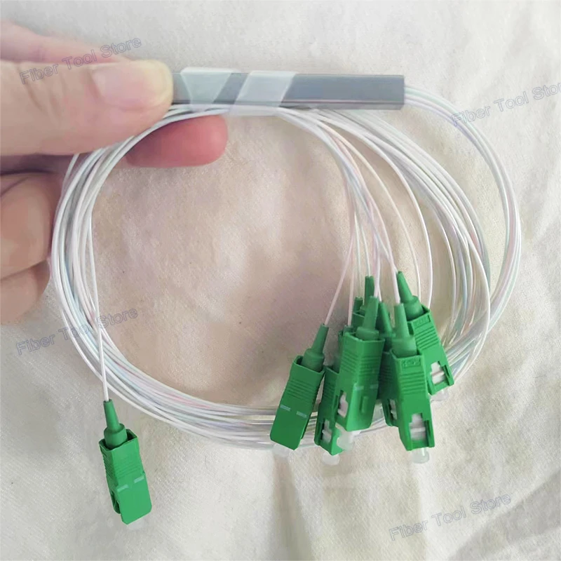 100pcs1x8 PLC Splitters Fiber Optic Material Optical Splitter 1x8 SC APC Fiber Optic Splitter 0.9mm SC/APC 1x8  Connector