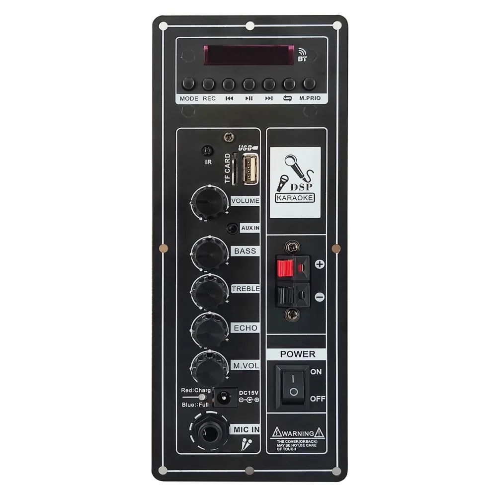 

12V Amplifier Board Square Dance Speaker Amplifier Bluetooth AUX TF-Card U-Disk Recording 6-12Inch Speaker Panel Board 100w