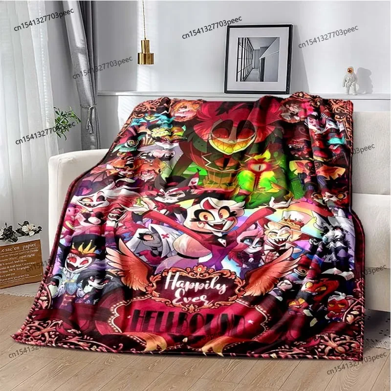 

Helluva Boss Blitzo Adult Animated Cute Soft Plush Blanket Living Room Bedroom Bed Sofa Picnic Flannel Blanket Kids Blanket Gift