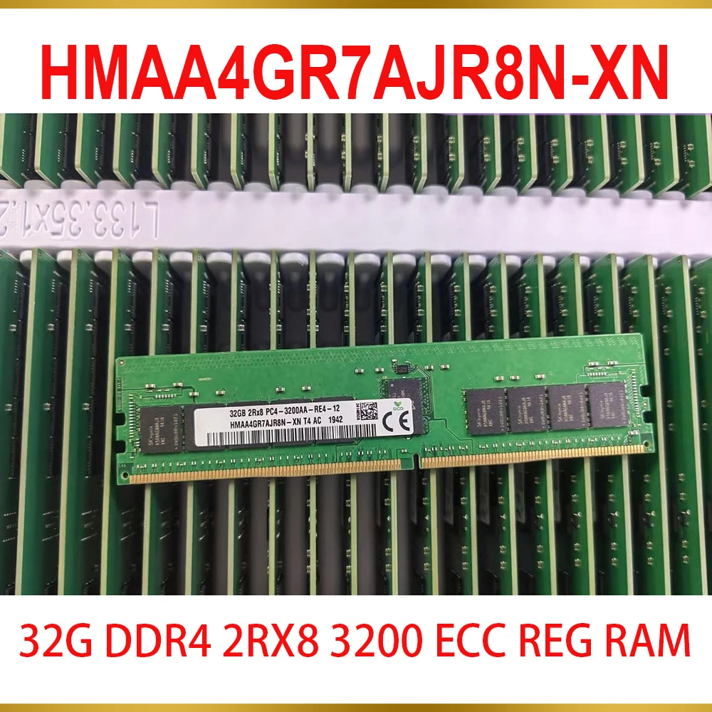 1 Pcs 32GB 32G DDR4 2RX8 3200 ECC REG RAM For SK Hynix Memory HMAA4GR7AJR8N XN