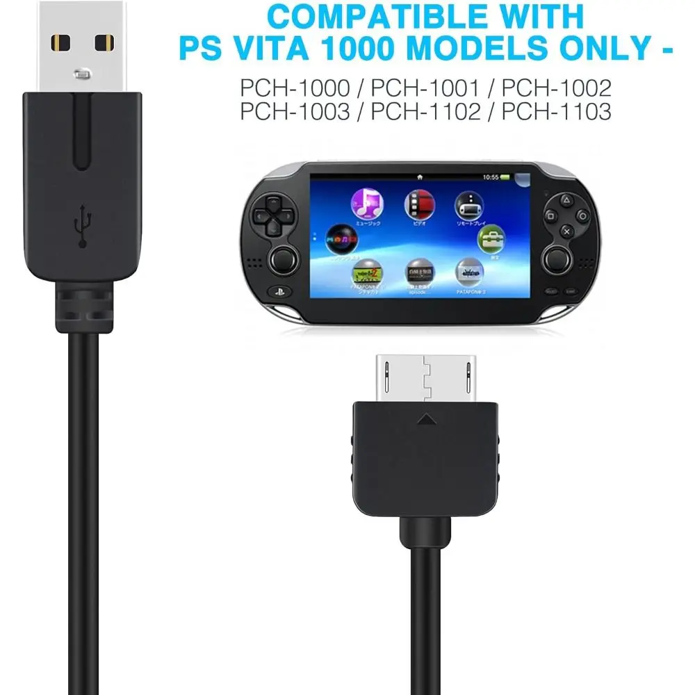 PSVita 고속 USB 충전 케이블, 2 in 1 데이터 동기화 코드, 휴대용 콘솔, 플레이스테이션 Vita 1000, 1m 전원 충전기 라인