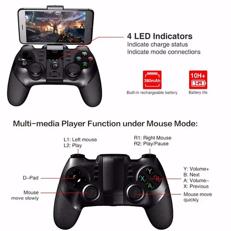 Wireless Bluetooth Controller Gamepad Control for Android Cellphone Phone Gaming Controle Joystick Smart Phones Tablets Console