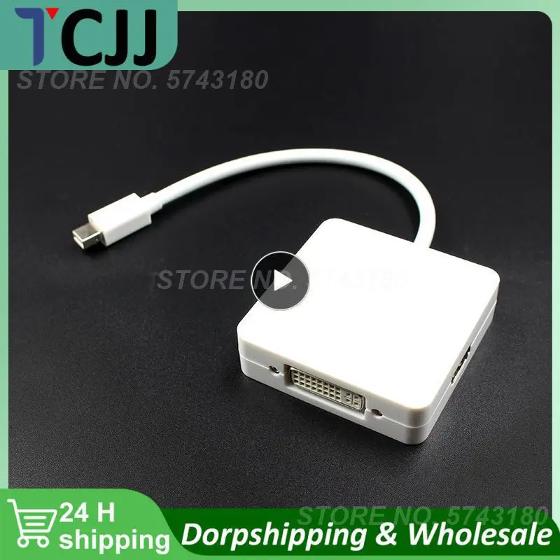 맥북 에어용 미니 DP 케이블 컨버터, 미니 DP 디스플레이 포트-HDMI 호환 VGA DVI 어댑터, 3 in 1