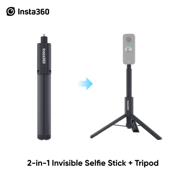 Insta360 2-in-1 Invisible Selfie Stick and Tripod (ONE X2/ONE R/GO2) Action  Cameras