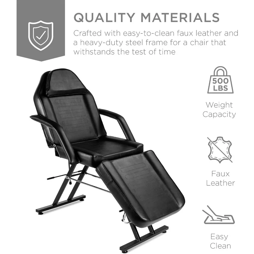 Best Choice Products 71in 3-Section Multipurpose Massage Bed, Spa & Salon Facial, Tattoo Chair w/Hydraulic Stool