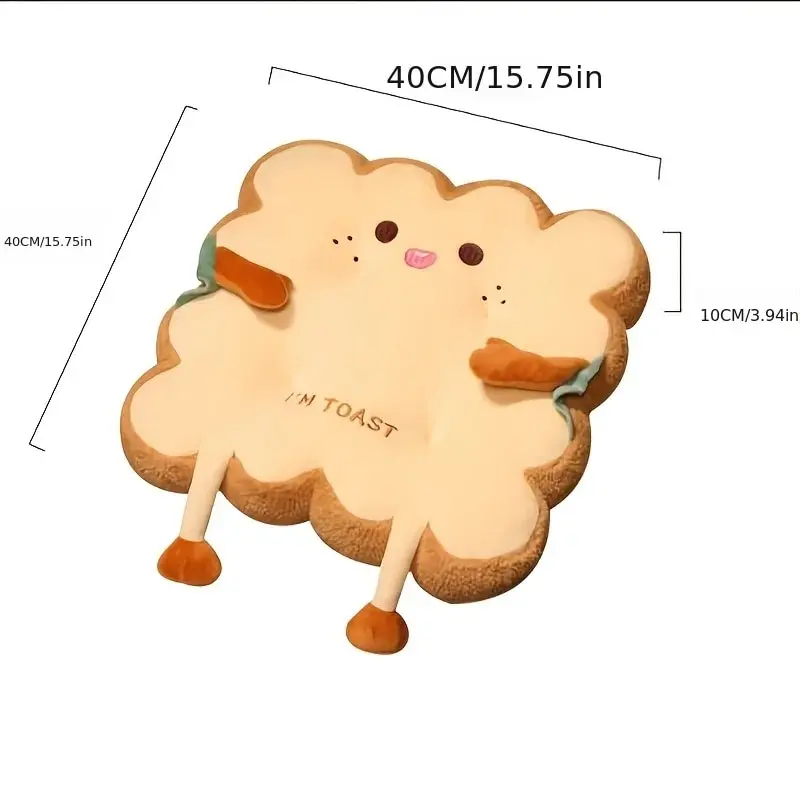 1pc Simulation Bread Toast Cushion Stuffed Memory Foam Pillow Sofa Chair Decor Seat Cushion Cute Student Chair Pad 6