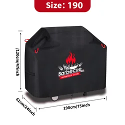 Durable Premium 420D Oxford Fabric Waterproof BBQ Cover - Rip-Proof, Dustproof, and UV-Resistant (Available in 5 Sizes) (190)