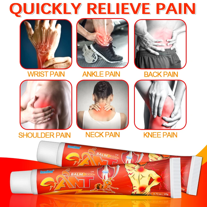 20g Ant Poison Pain Relief Cream Relieve Muscle Soreness Cervical Spondylosis Lumbar Muscle Strain Joint Pain Treat Ointment