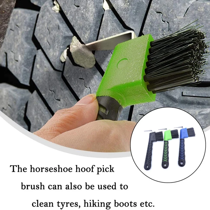 3PCS Sturdy Horse Hoof Pick Brush Horse Hoof Clean Tool With Soft Handle Portable Hoofpick 3
