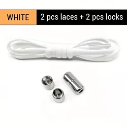 Elastic No - Tie Shoelaces | Semi - Circular Design with Metal Lock for Effortless Convenience (White)