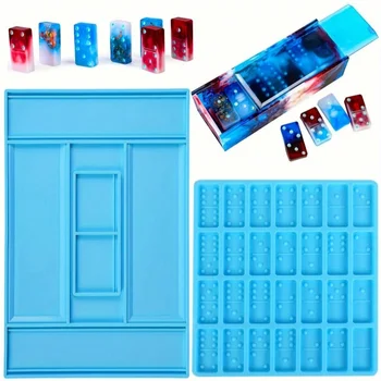 2-piece Domino and Storage Box Epoxy Resin Mold 1